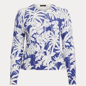 Ralph Lauren Print Cable-Knit Cotton Sweater